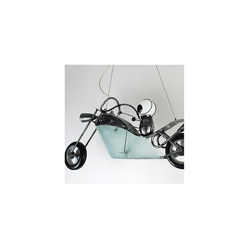 Nostalgické svítidla pro děti Boy Motorcycle Železný lustr