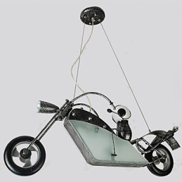 Nostalgické svítidla pro děti Boy Motorcycle Železný lustr