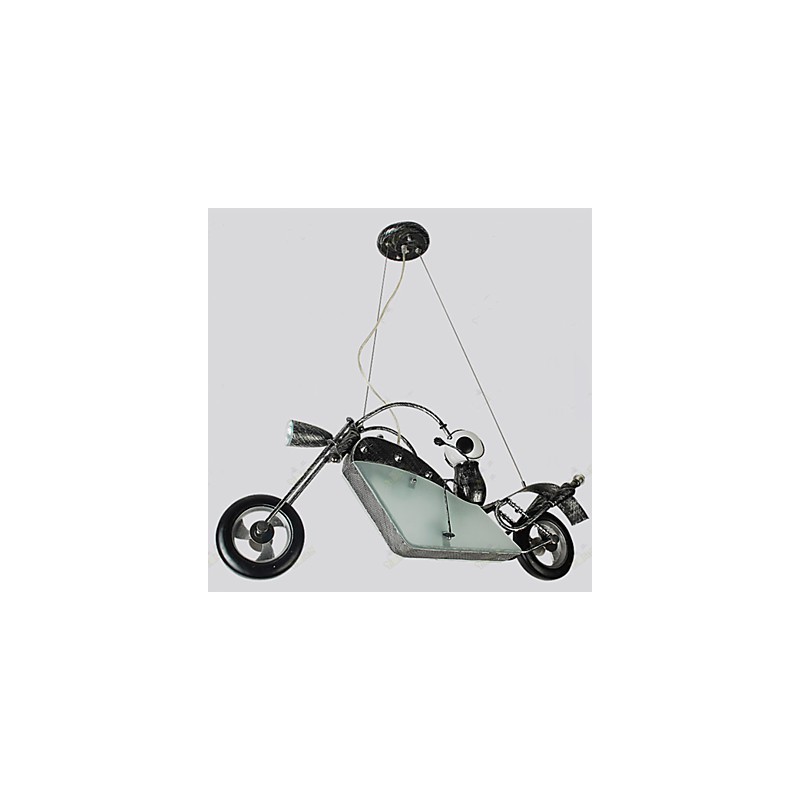 Nostalgické svítidla pro děti Boy Motorcycle Železný lustr