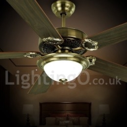 48" 52" Country Retro Rustikální Lodge Vintage stropní ventilátor