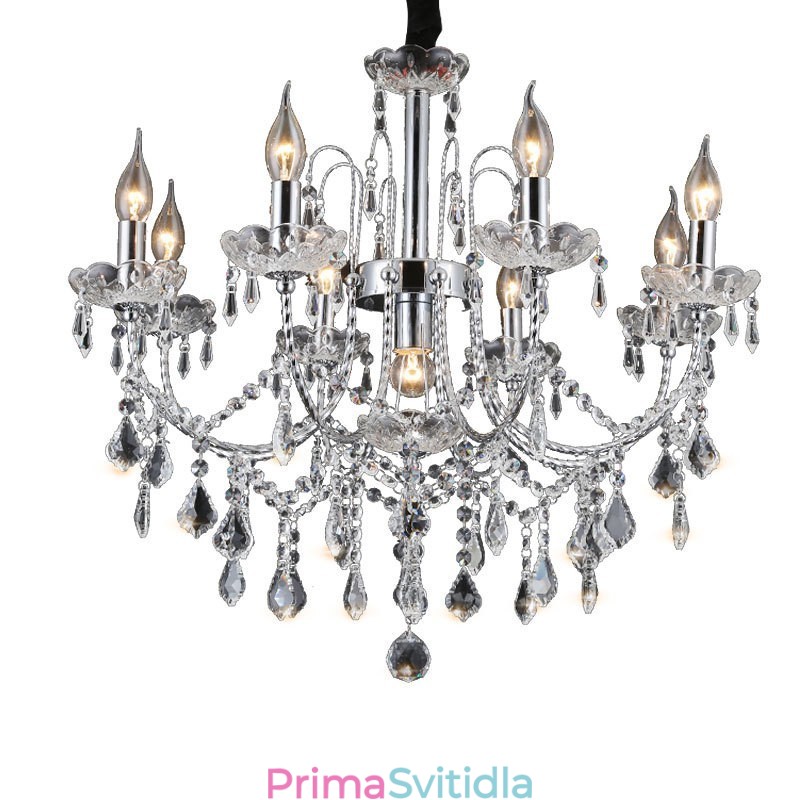 Elegantní křišťálový lustr s 9 světly