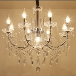 Elegantní křišťálový lustr s 9 světly