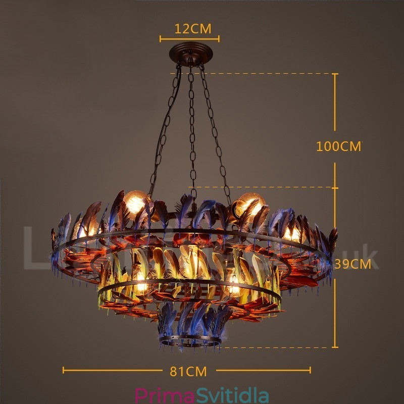 Retro Steel Lighting Store Závěsné lustrové světlo