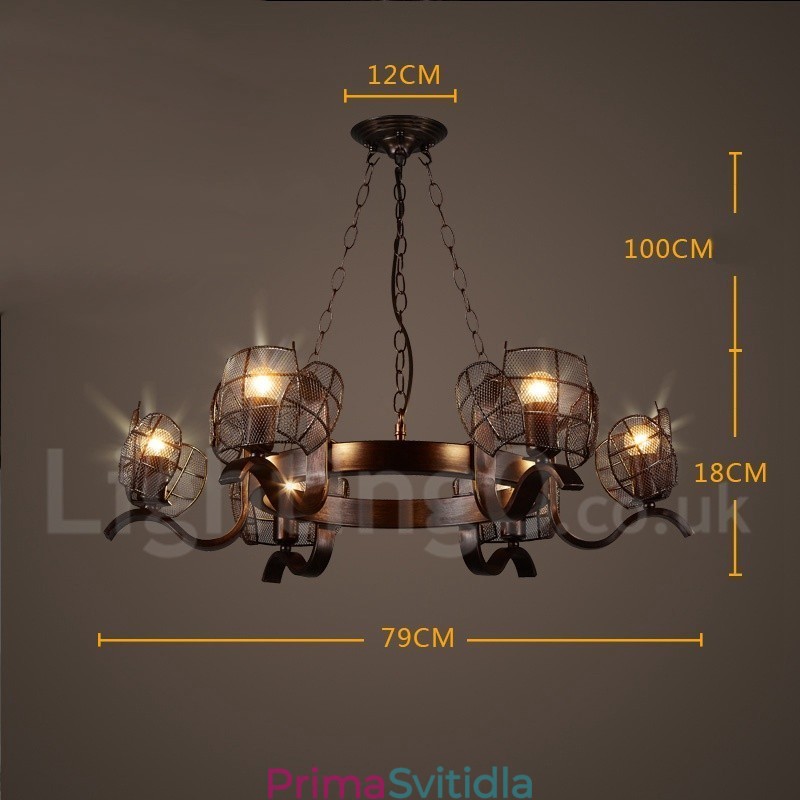 Industriální styl Ocelové osvětlení Obchod Závěsné lustrové světlo