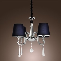 Vintage lustr 4 Light Classic Fabric Metal Paint