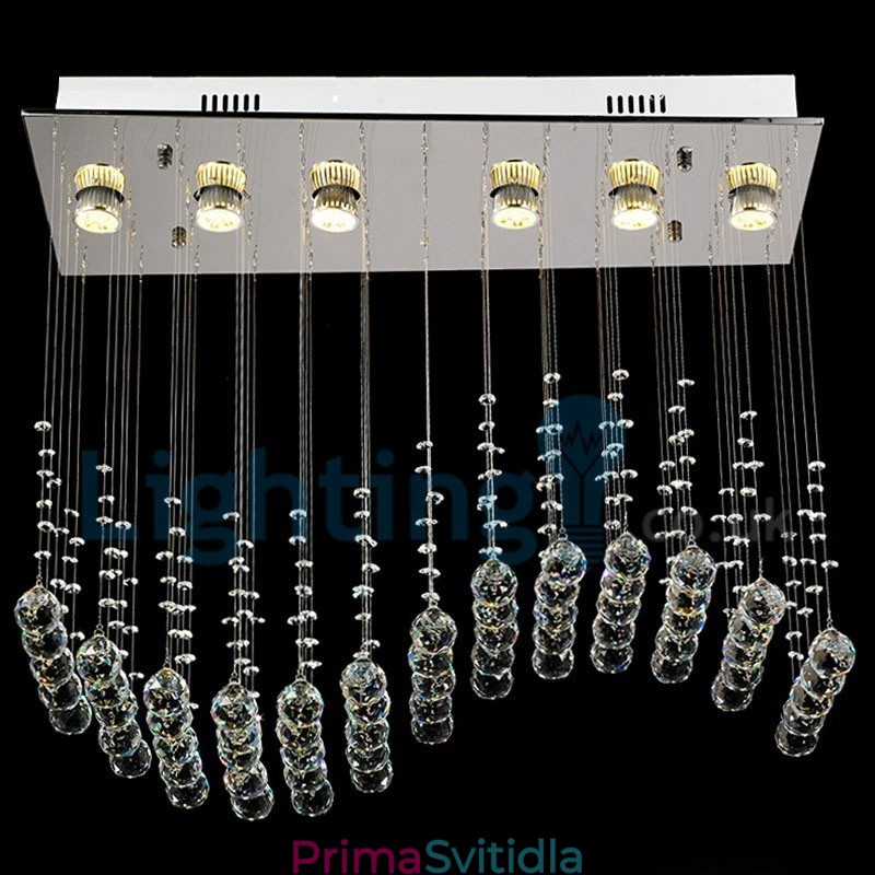 Moderní moderní lustr Závěsné svítidlo pro zapuštěnou montáž Crystal Rain Drop Light