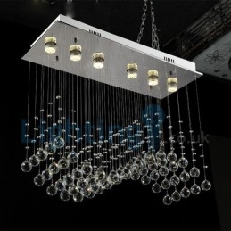 Moderní moderní lustr Závěsné svítidlo pro zapuštěnou montáž Crystal Rain Drop Light