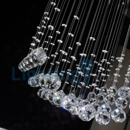 Moderní moderní lustr Závěsné svítidlo pro zapuštěnou montáž Crystal Rain Drop Light