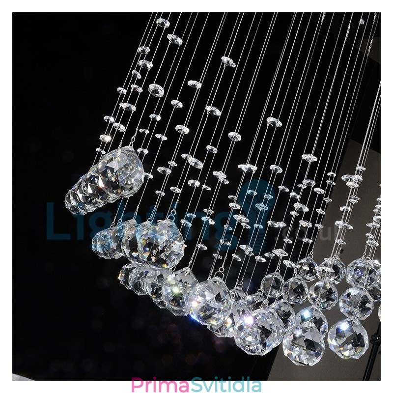 Moderní moderní lustr Závěsné svítidlo pro zapuštěnou montáž Crystal Rain Drop Light