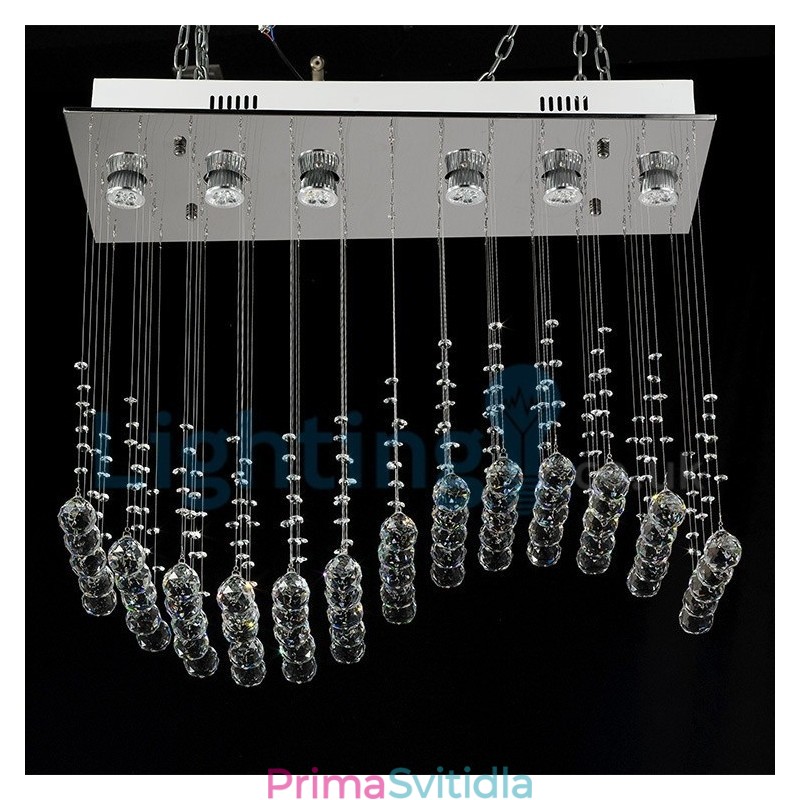 Moderní moderní lustr Závěsné svítidlo pro zapuštěnou montáž Crystal Rain Drop Light