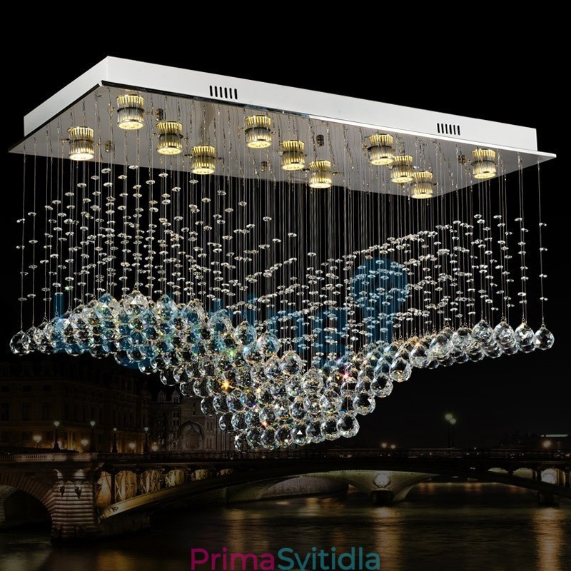 Moderní moderní lustr Závěsné svítidlo pro zapuštěnou montáž Crystal Rain Drop Light