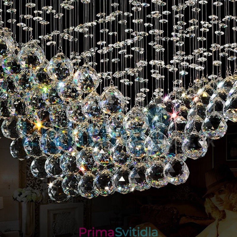 Moderní moderní lustr Závěsné svítidlo pro zapuštěnou montáž Crystal Rain Drop Light