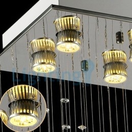 Moderní moderní lustr Závěsné svítidlo pro zapuštěnou montáž Crystal Rain Drop Light