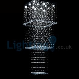 Moderní moderní lustr Závěsné svítidlo pro zapuštěnou montáž Crystal Rain Drop Light