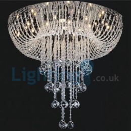 Moderní moderní lustr Závěsné svítidlo pro zapuštěnou montáž Crystal Rain Drop Light