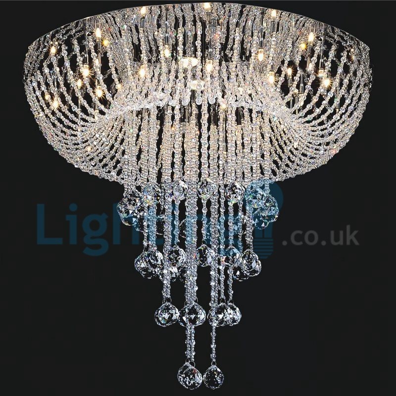 Moderní moderní lustr Závěsné svítidlo pro zapuštěnou montáž Crystal Rain Drop Light