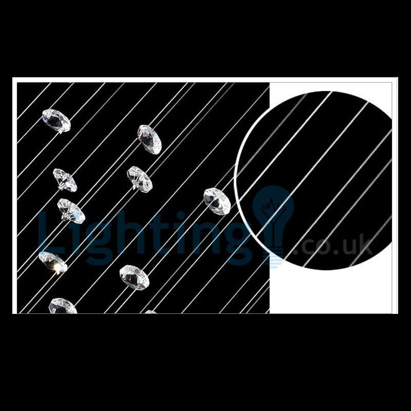 Moderní moderní lustr Závěsné svítidlo pro zapuštěnou montáž Crystal Rain Drop Light