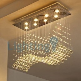 Moderní moderní lustr Závěsné svítidlo pro zapuštěnou montáž Crystal Rain Drop Light
