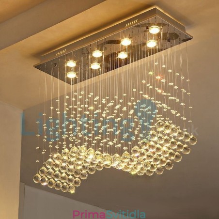 Moderní moderní lustr Závěsné svítidlo pro zapuštěnou montáž Crystal Rain Drop Light Moderní moderní lustr Závěsné svítidlo pro zapuštěnou montáž Crystal Rain Drop Light