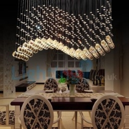 Moderní moderní lustr Závěsné svítidlo pro zapuštěnou montáž Crystal Rain Drop Light