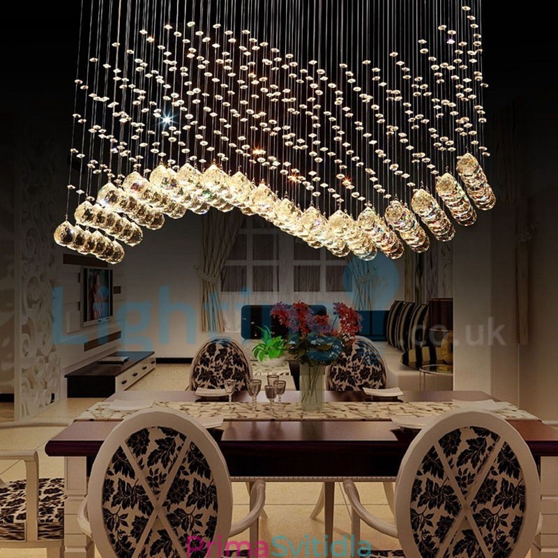 Moderní moderní lustr Závěsné svítidlo pro zapuštěnou montáž Crystal Rain Drop Light