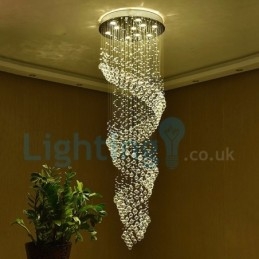Moderní moderní lustr Závěsné svítidlo pro zapuštěnou montáž Crystal Rain Drop Light
