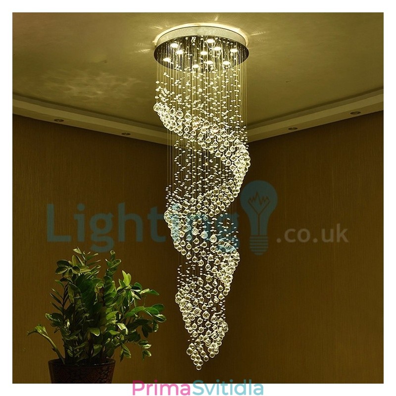 Moderní moderní lustr Závěsné svítidlo pro zapuštěnou montáž Crystal Rain Drop Light