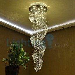 Moderní moderní lustr Závěsné svítidlo pro zapuštěnou montáž Crystal Rain Drop Light