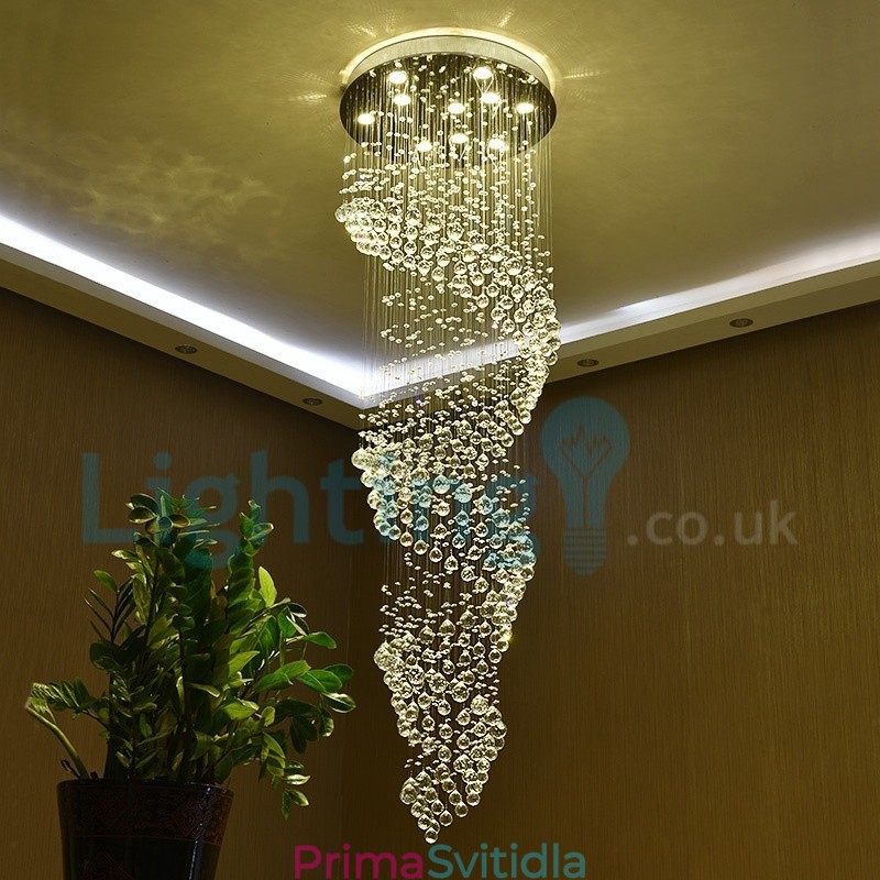 Moderní moderní lustr Závěsné svítidlo pro zapuštěnou montáž Crystal Rain Drop Light