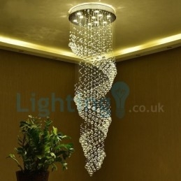 Moderní moderní lustr Závěsné svítidlo pro zapuštěnou montáž Crystal Rain Drop Light