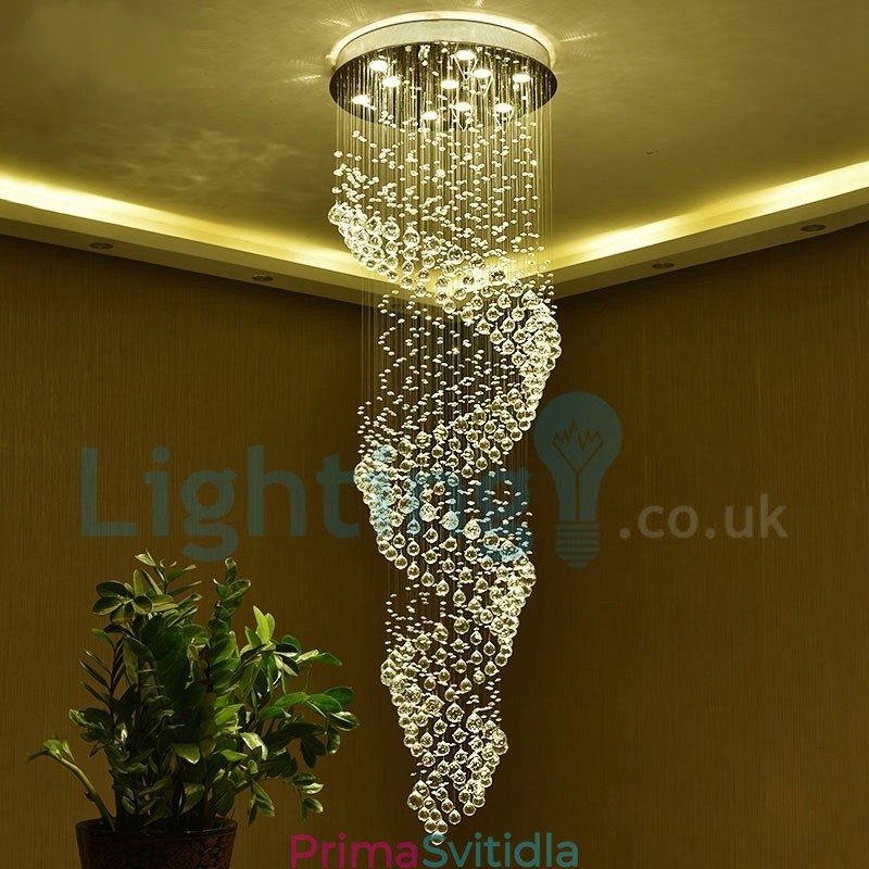 Moderní moderní lustr Závěsné svítidlo pro zapuštěnou montáž Crystal Rain Drop Light