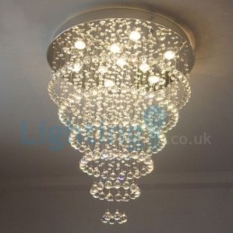 Moderní moderní lustr Závěsné svítidlo pro zapuštěnou montáž Crystal Rain Drop Light