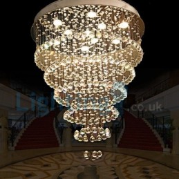 Moderní moderní lustr Závěsné svítidlo pro zapuštěnou montáž Crystal Rain Drop Light
