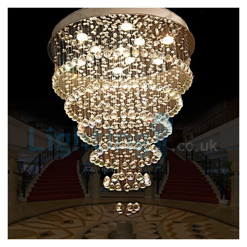 Moderní moderní lustr Závěsné svítidlo pro zapuštěnou montáž Crystal Rain Drop Light