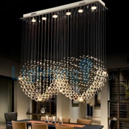 Moderní moderní lustr Závěsné svítidlo pro zapuštěnou montáž Crystal Rain Drop Light