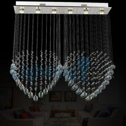 Moderní moderní lustr Závěsné svítidlo pro zapuštěnou montáž Crystal Rain Drop Light