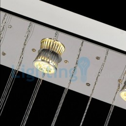 Moderní moderní lustr Závěsné svítidlo pro zapuštěnou montáž Crystal Rain Drop Light
