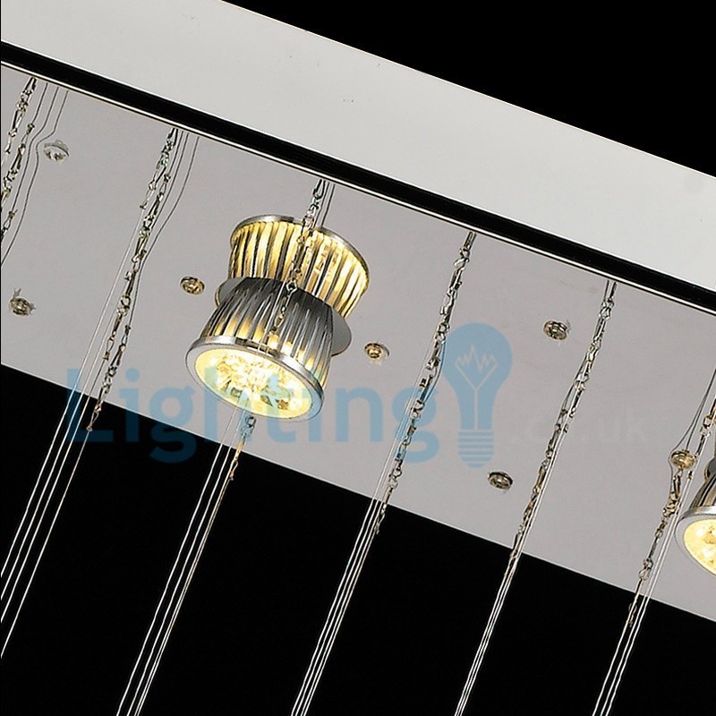 Moderní moderní lustr Závěsné svítidlo pro zapuštěnou montáž Crystal Rain Drop Light