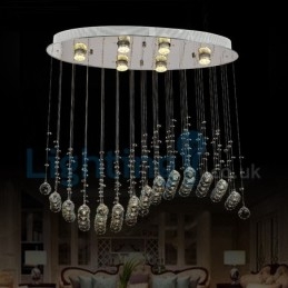 Moderní moderní lustr Závěsné svítidlo pro zapuštěnou montáž Crystal Rain Drop Light