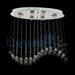Moderní moderní lustr Závěsné svítidlo pro zapuštěnou montáž Crystal Rain Drop Light