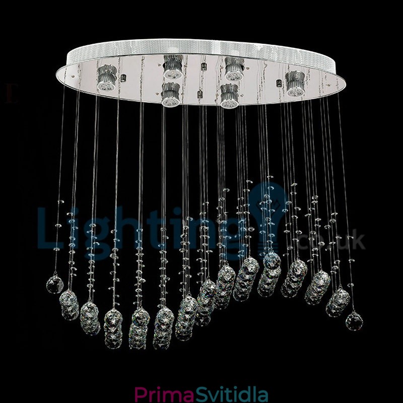 Moderní moderní lustr Závěsné svítidlo pro zapuštěnou montáž Crystal Rain Drop Light