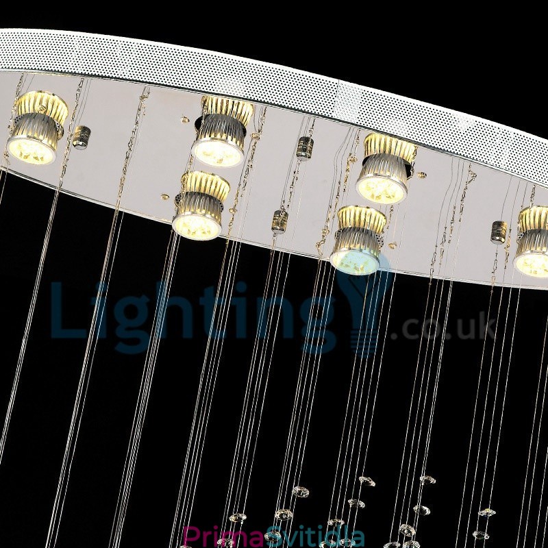 Moderní moderní lustr Závěsné svítidlo pro zapuštěnou montáž Crystal Rain Drop Light