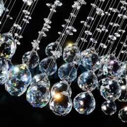 Moderní moderní lustr Závěsné svítidlo pro zapuštěnou montáž Crystal Rain Drop Light