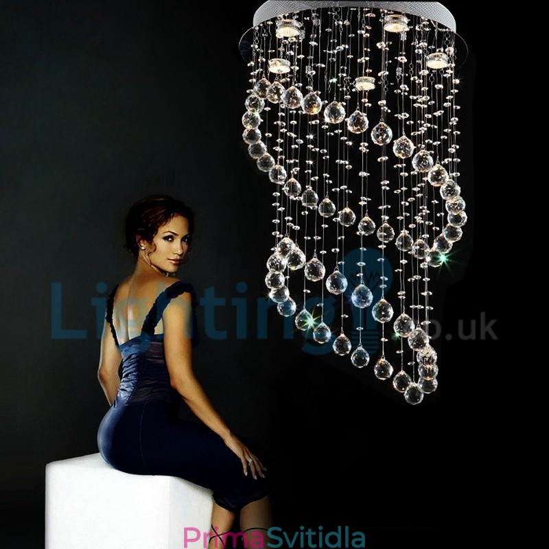 Moderní moderní lustr Závěsné svítidlo pro zapuštěnou montáž Crystal Rain Drop Light