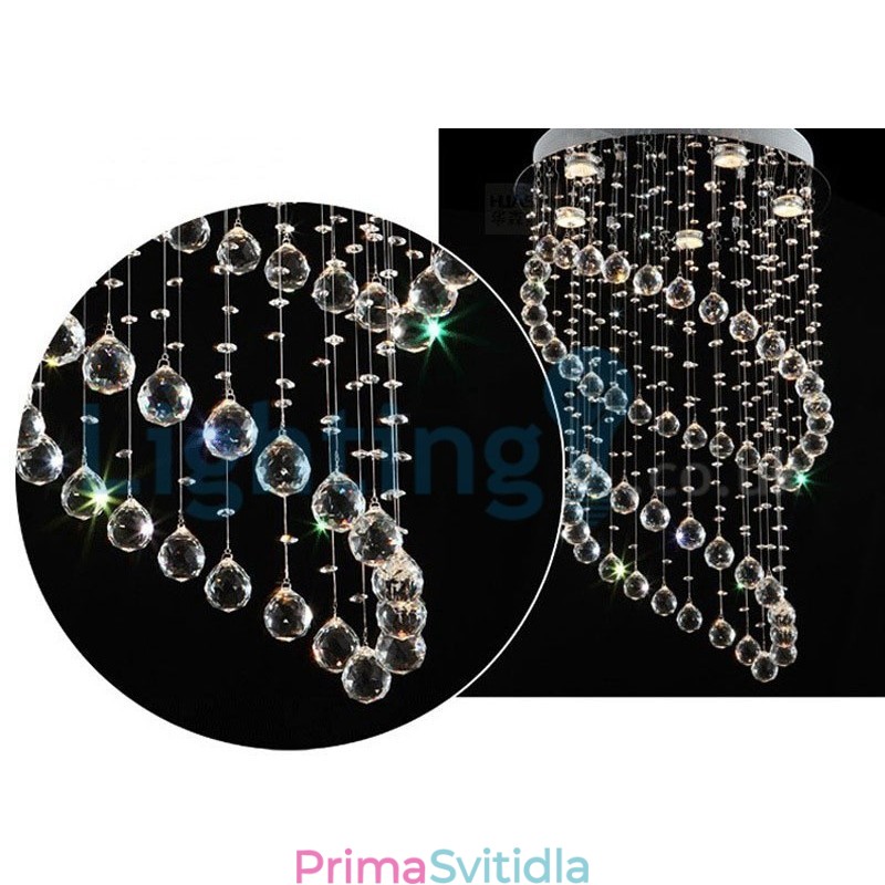Moderní moderní lustr Závěsné svítidlo pro zapuštěnou montáž Crystal Rain Drop Light