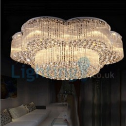 Moderní moderní lustr Závěsné svítidlo pro zapuštěnou montáž Crystal Rain Drop Light