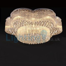 Moderní moderní lustr Závěsné svítidlo pro zapuštěnou montáž Crystal Rain Drop Light