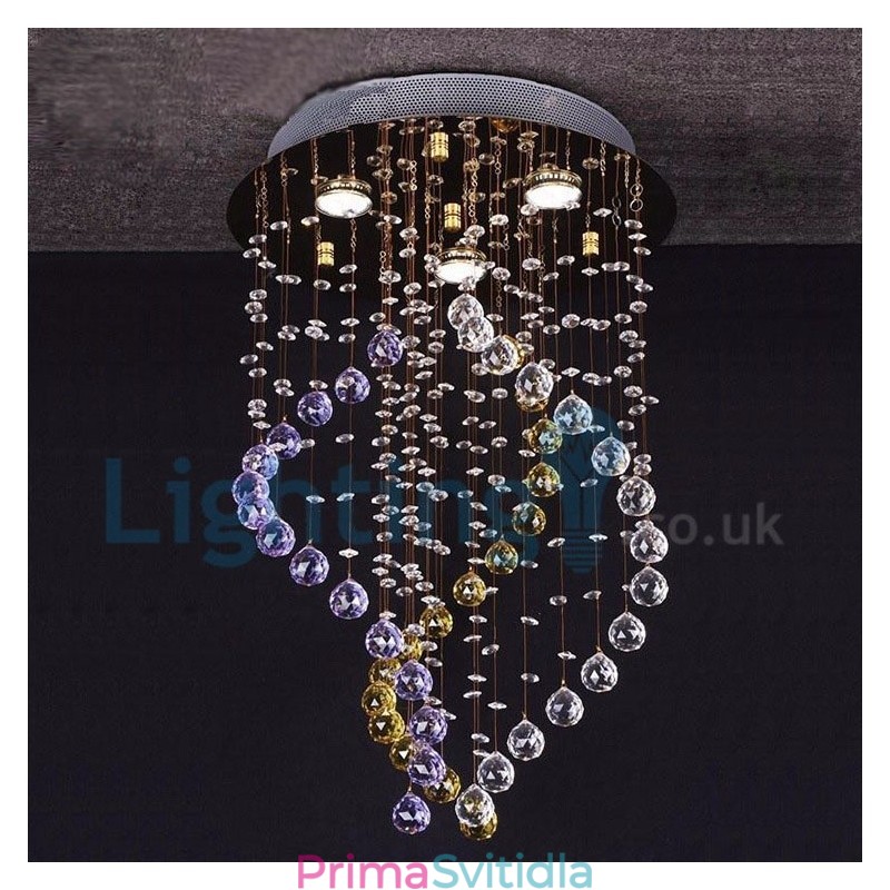 Moderní moderní lustr Závěsné svítidlo pro zapuštěnou montáž Crystal Rain Drop Light