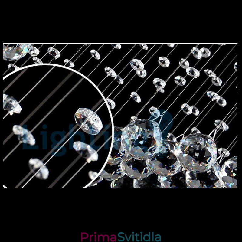 Moderní moderní lustr Závěsné svítidlo pro zapuštěnou montáž Crystal Rain Drop Light