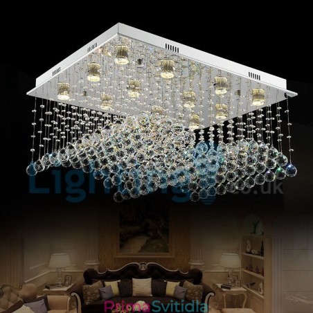 Moderní moderní lustr Závěsné svítidlo pro zapuštěnou montáž Crystal Rain Drop Light Moderní moderní lustr Závěsné svítidlo pro zapuštěnou montáž Crystal Rain Drop Light